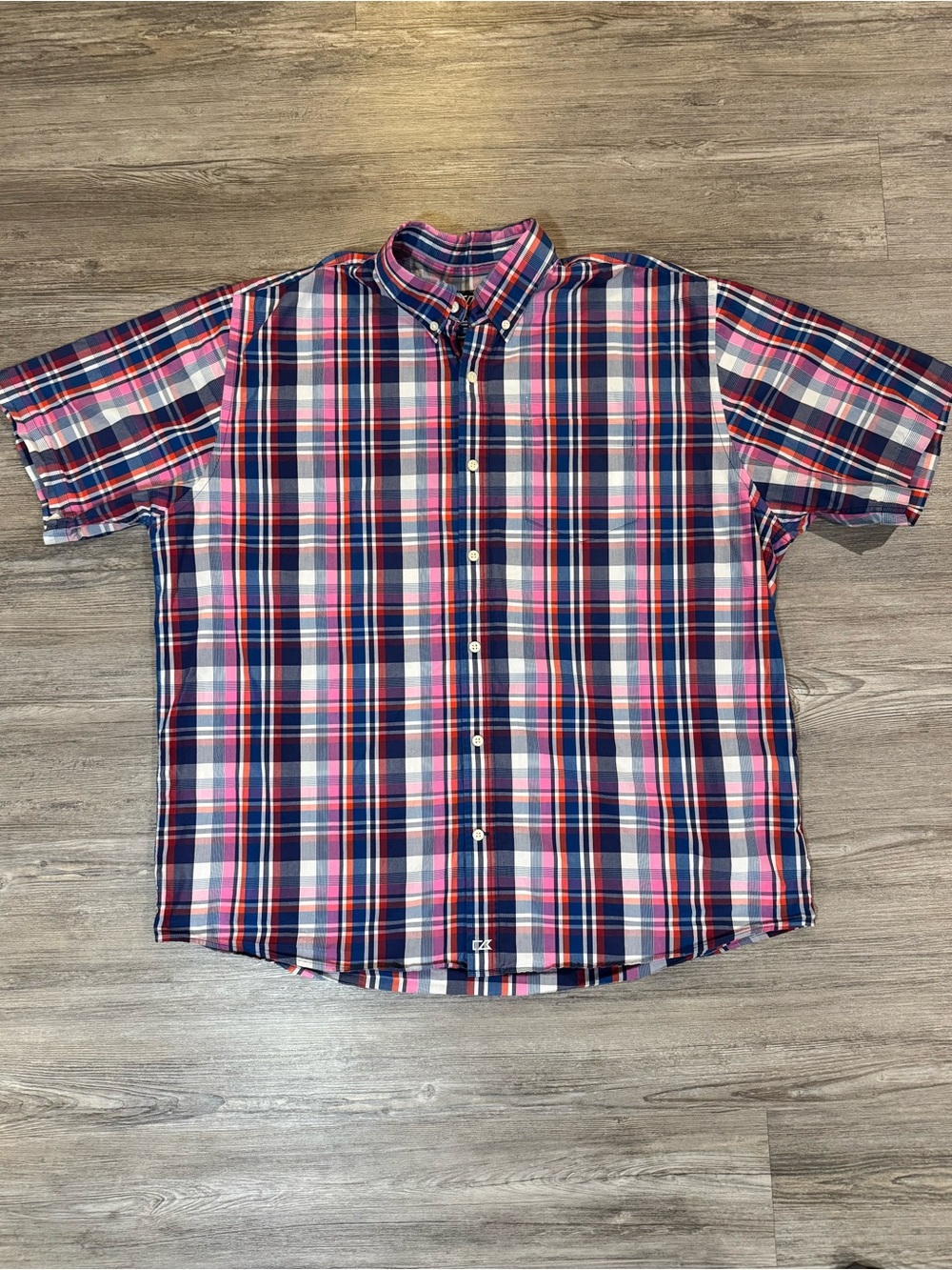 Cutter & Buck Men’s Short-Sleeve Plaid Button-Down Shirt - Size XL